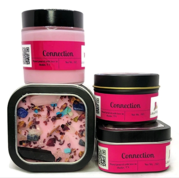 Connection (strawberry scented) LacedMagic Natural "Intention" Candles 3oz - Picture 4 of 7